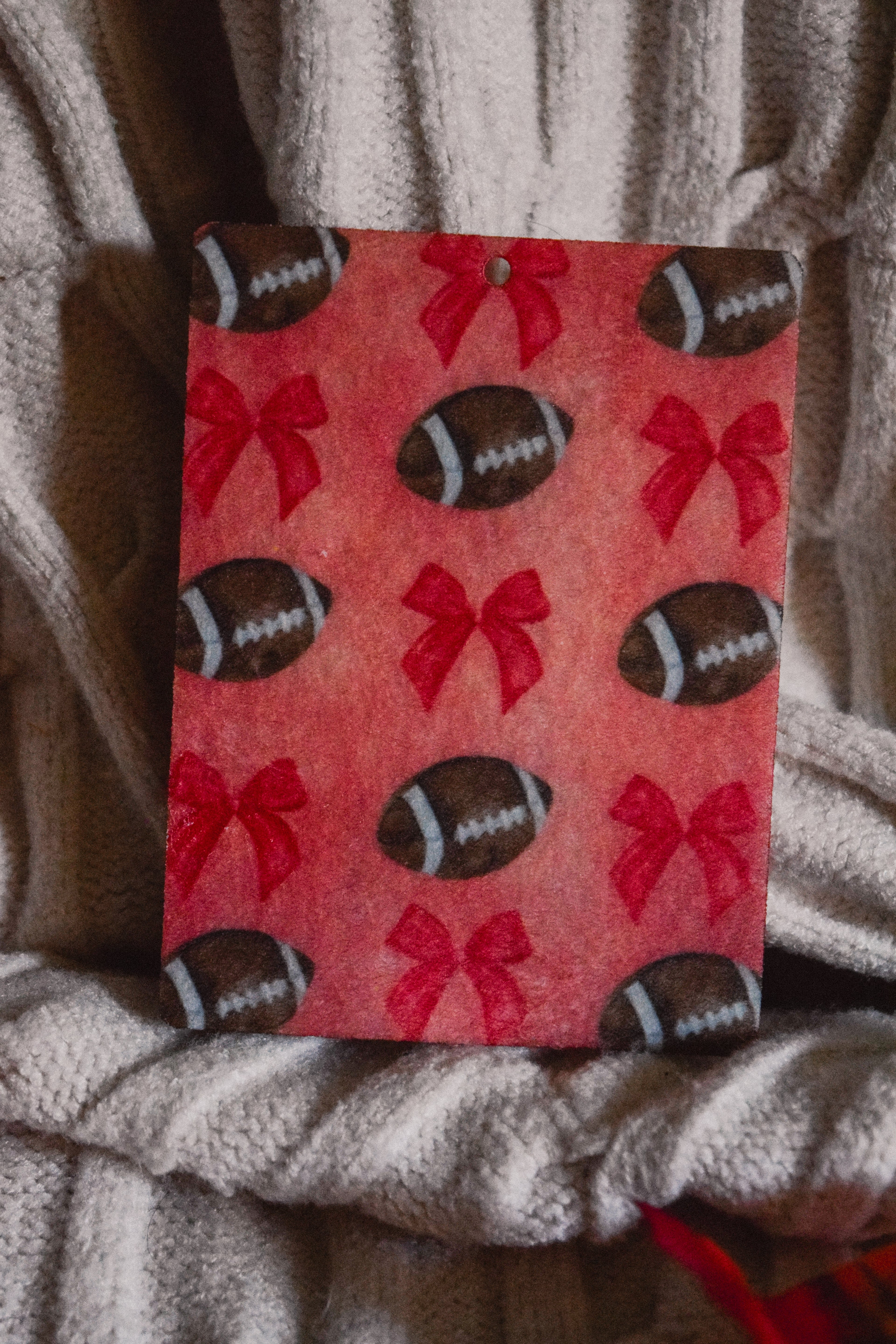 Red Bows and Football Car Freshener