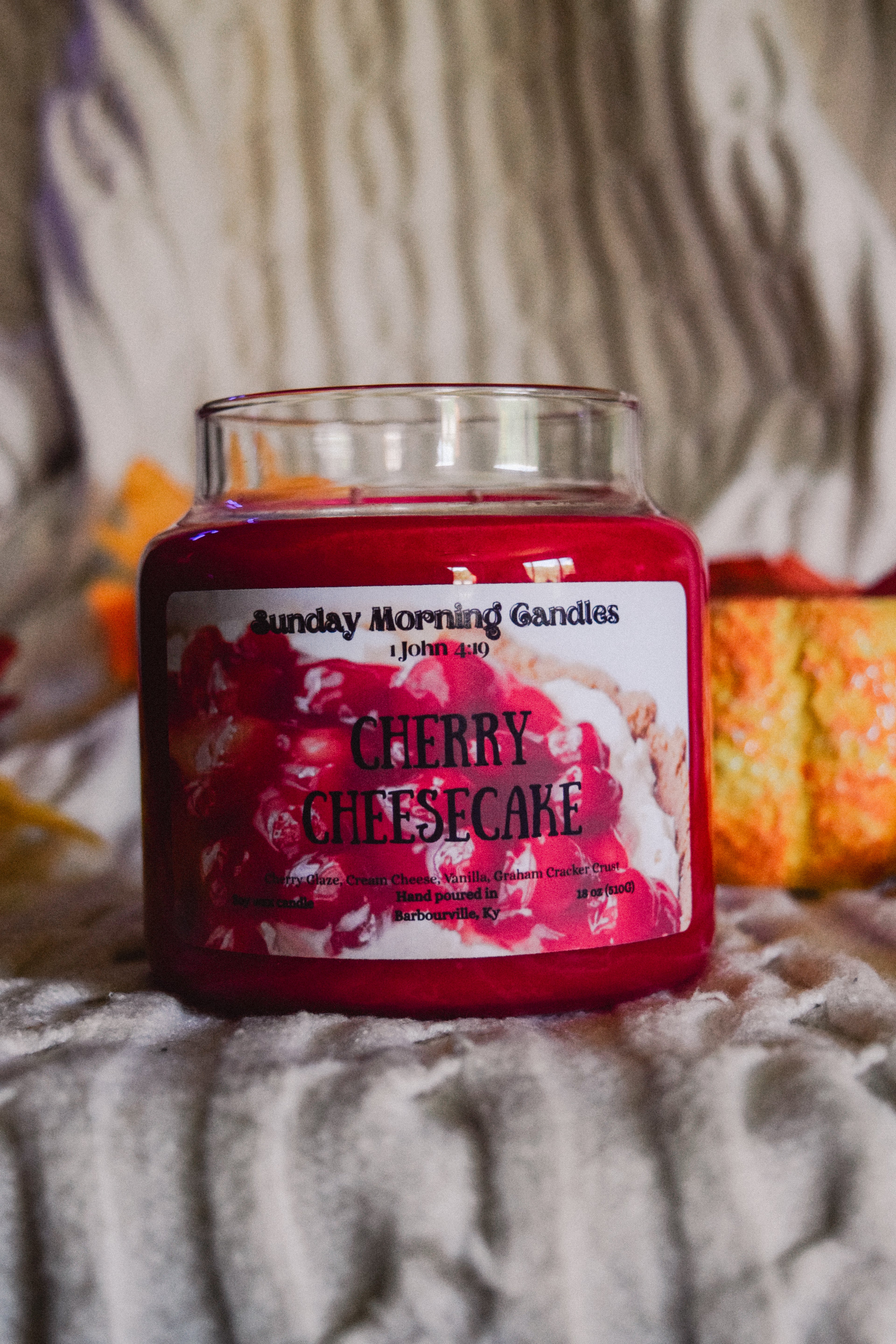 18 Ounce Cherry Cheesecake Candle